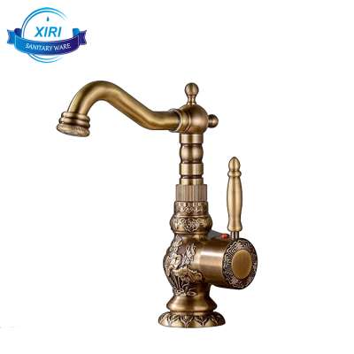 Bathroom faucet antique brass basin faucet mixer tap deck mounted faucets for bathroom XR0123